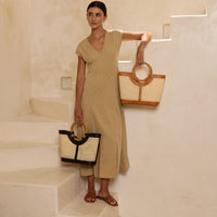 SKIN LIKE BUTTER & CO ~ LIFESTYLE - Cane Weave Resort Tote in Black or Brown