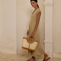 SKIN LIKE BUTTER & CO ~ LIFESTYLE - Cane Weave Resort Tote in Black or Brown