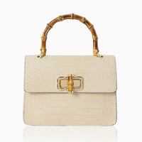 SKIN LIKE BUTTER & CO ~ LIFESTYLE - Bamboo Top Handle Croc leather cross body bag