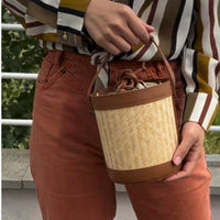SKIN LIKE BUTTER & CO ~ LIFESTYLE - Italian Made Bamboo and Leather Resort Bucket Bag