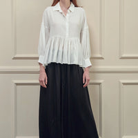 SKIN LIKE BUTTER & CO ~ LIFESTYLE - Beautiful High Low White blouse with loose peplum silhouette
