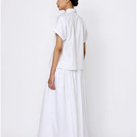 SKIN LIKE BUTTER & CO ~ LIFESTYLE - EASY ELEGANCE white cotton poplin short sleeve shirt