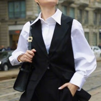 LIFESTYLE - EASY ELEGANCE Essential Black Wool Wide Leg pants