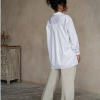 SKIN LIKE BUTTER & CO ~ LIFESTYLE - EASY ELEGANCE White cotton button down boyfriend shirt
