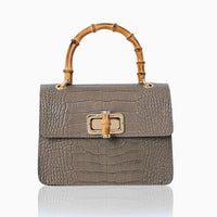 SKIN LIKE BUTTER & CO ~ LIFESTYLE - Bamboo Top Handle Croc leather cross body bag