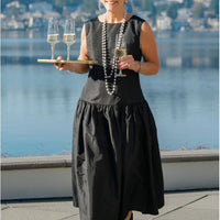 SKIN LIKE BUTTER & CO ~ LIFESTYLE - EASY ELEGANCE taffeta drop waist shirt dress