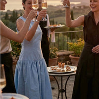 SKIN LIKE BUTTER & CO ~ LIFESTYLE - EASY ELEGANCE taffeta drop waist shirt dress