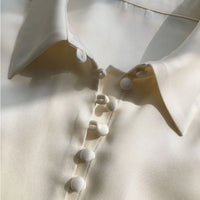 SKIN LIKE BUTTER & CO ~ LIFESTYLE - EASY ELEGANCE Essential Cream Silk Collared Shirt