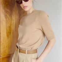 SKIN LIKE BUTTER & CO ~ LIFESTYLE - Camel Essential Basic Cashmere Sweater