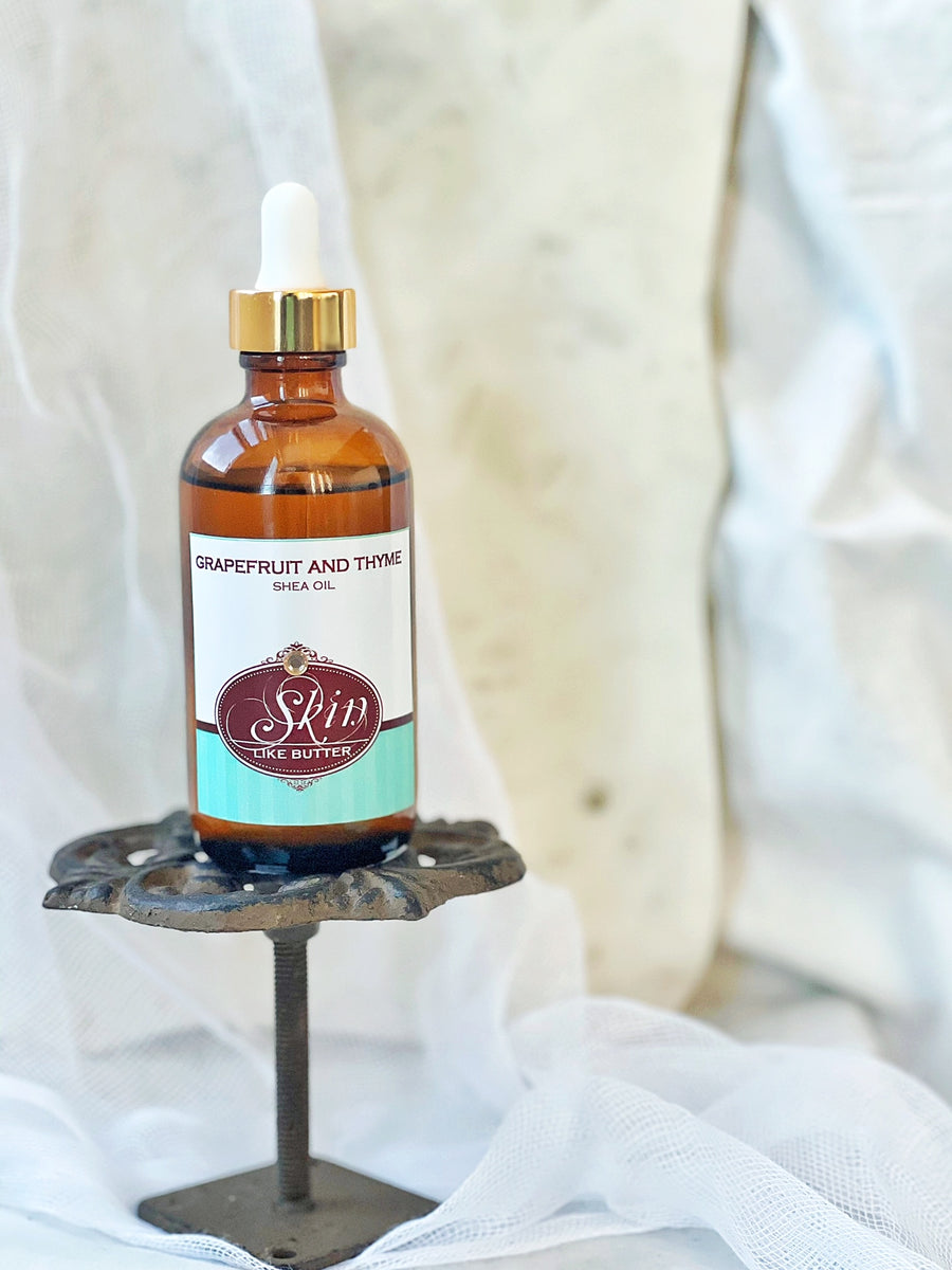 SEA SALT -Wild Crafted Scented Shea Oil, in 4 oz amber bottles
