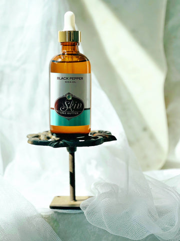 BLACK PEPPER -Shea Body Oil -  4 oz amber bottles, highly moisturizing