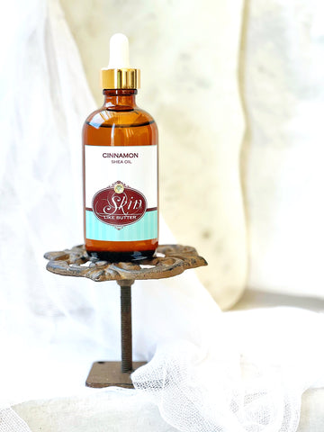 CINNAMON - Shea Body Oil - 4 oz amber bottles, highly moisturizing