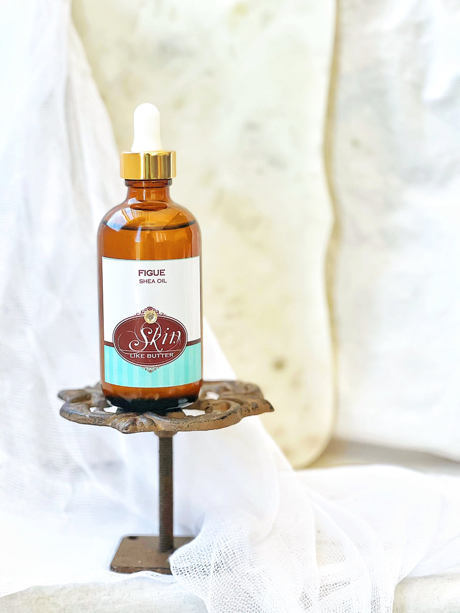 FIGUE - Shea Body Oil - in 4 oz amber bottles, highly moisturizing