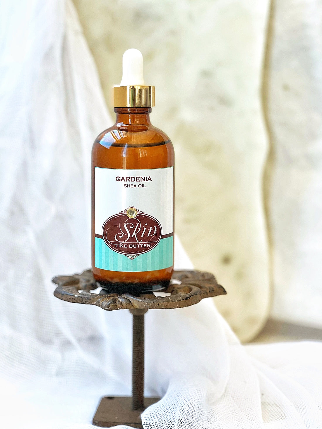 GARDENIA -Shea Body Oil - in 4 oz amber bottles, highly moisturizing