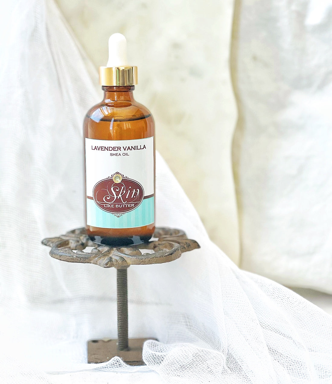 LAVENDER VANILLA - Scented Shea Oil - in 4 oz amber bottles, highly moisturizing