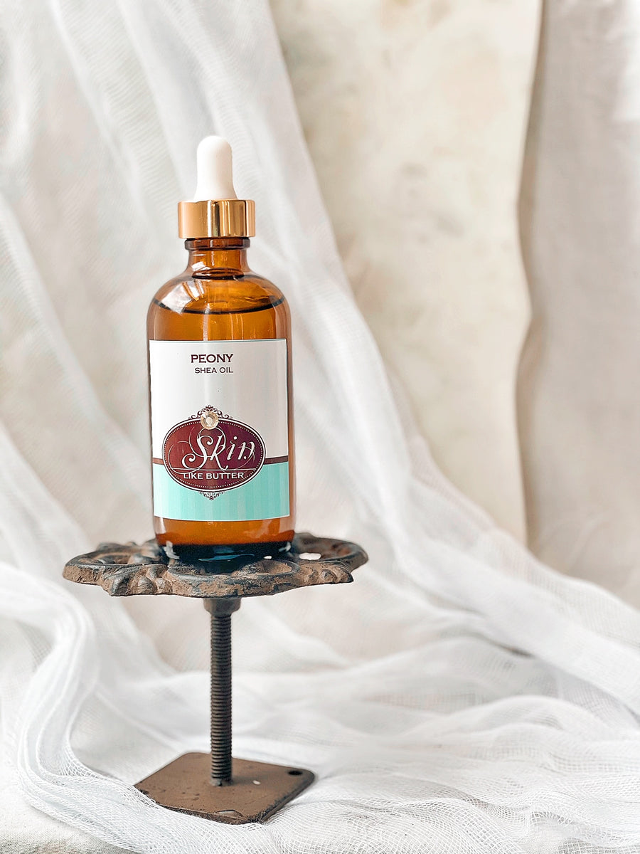 PEONY - Scented Shea Oil -in 4 oz bottles, h ighly moisturizing