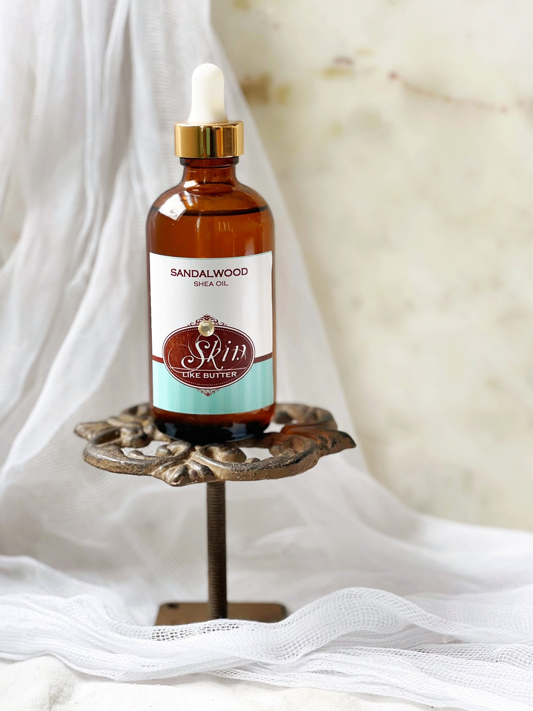 SANDALWOOD - Scented Shea Oil -  in 4oz amber bottles, skin moisturizer