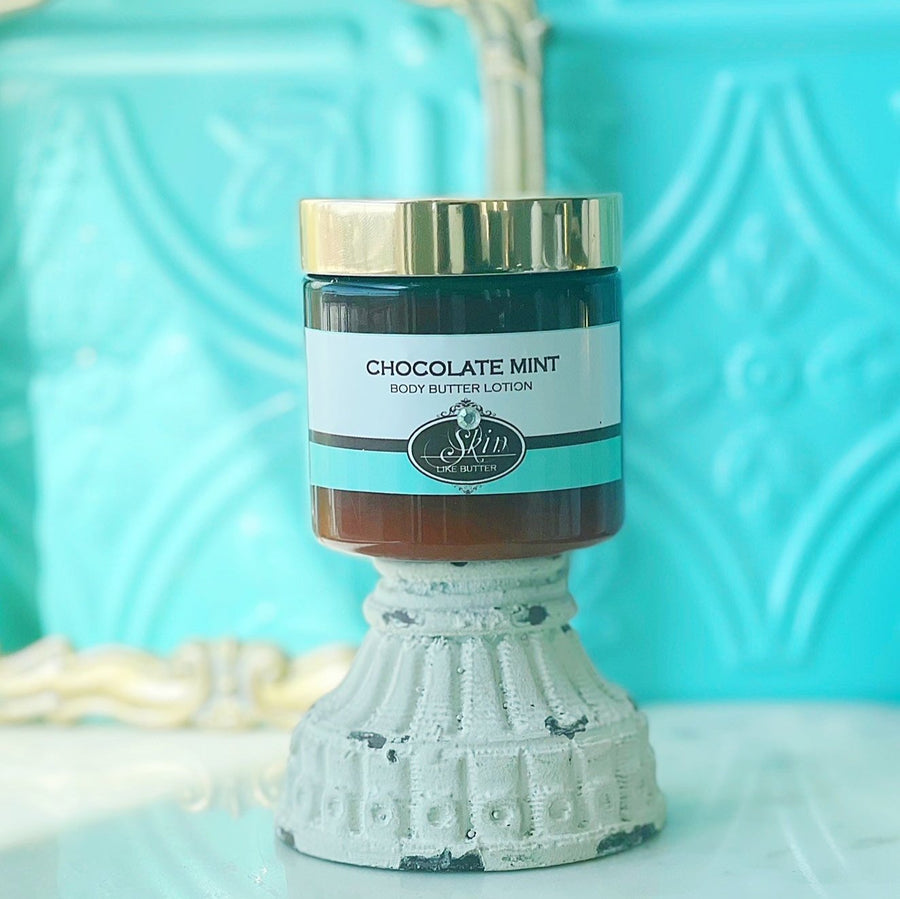 CHOCOLATE MINT scented thick luxurious Body Butter in 2 oz to 16 oz jars or bottles