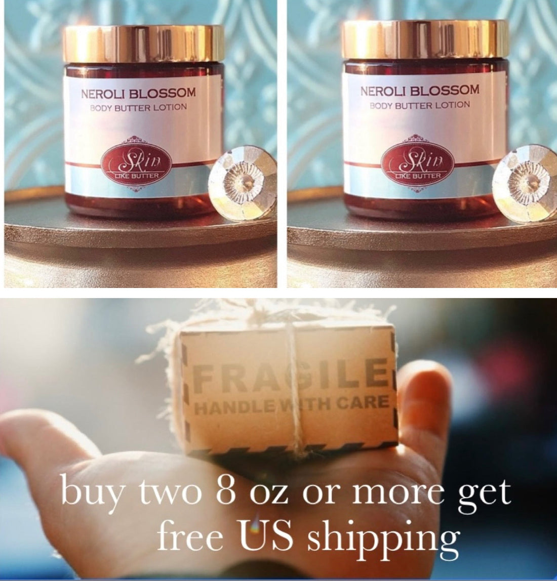 ELDER BLOSSOM AND QUINCE scented water free Vegan Body Butter