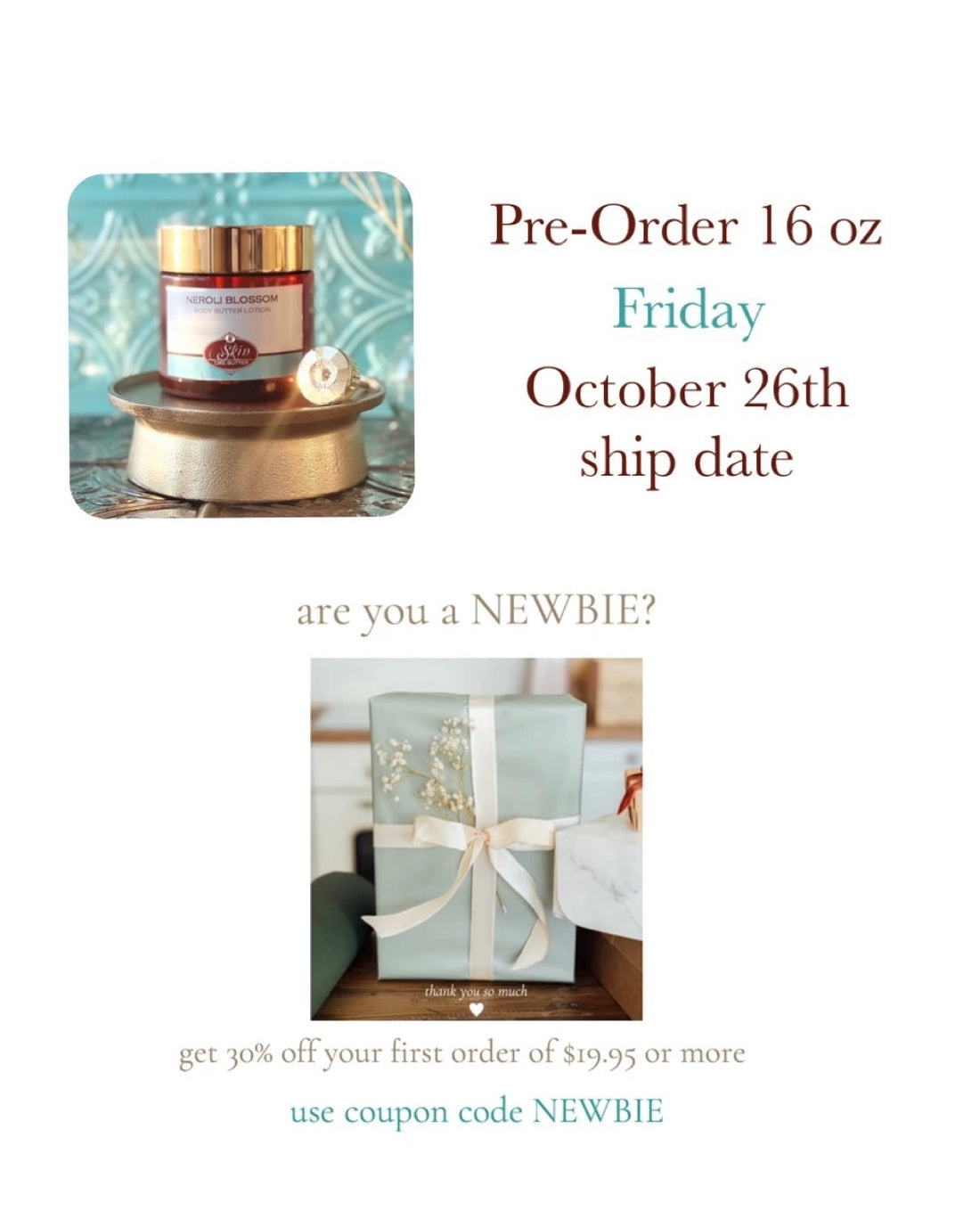 CHAMPAGNE AND PEONY scented waterfree silicone free Vegan Body Butter