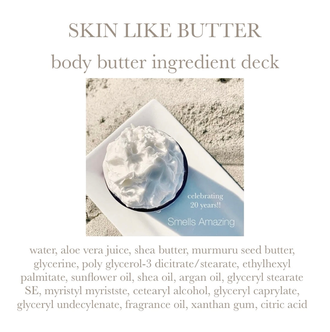 CARAMEL POPPED scented, waterfree, nongreasy, Vegan Body Butter in 2oz, 4oz, 8oz, and 16 oz jars