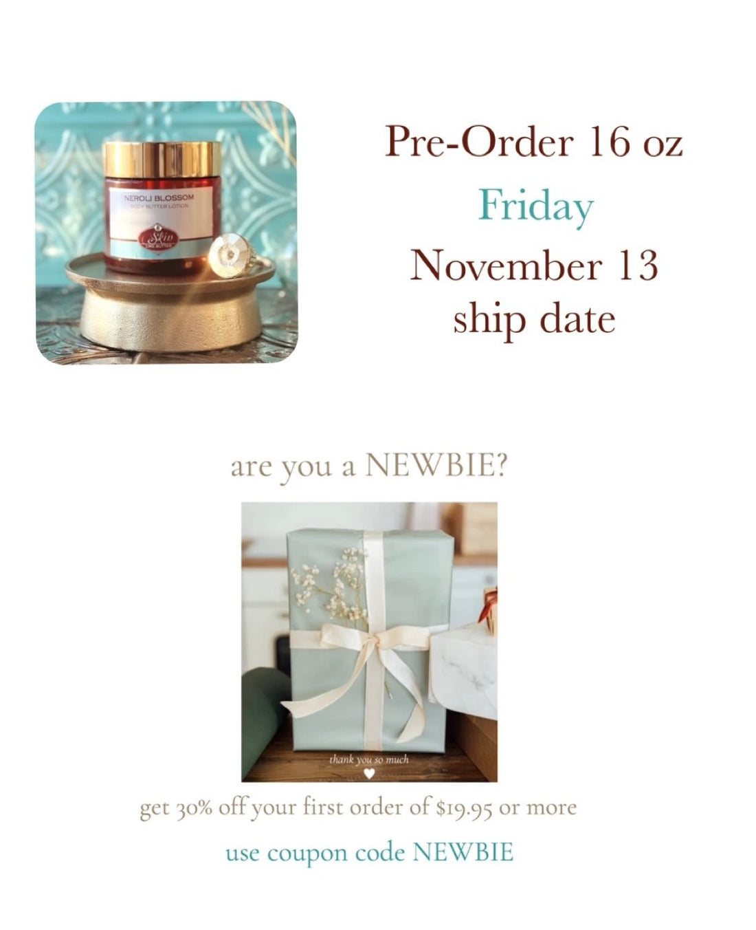 CARAMEL POPPED scented, waterfree, nongreasy, Vegan Body Butter in 2oz, 4oz, 8oz, and 16 oz jars
