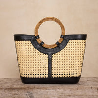 SKIN LIKE BUTTER & CO ~ LIFESTYLE - Cane Weave Resort Tote in Black or Brown