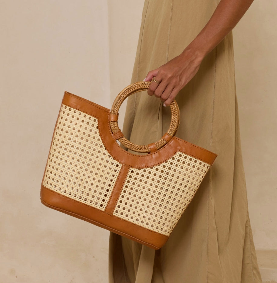 SKIN LIKE BUTTER & CO ~ LIFESTYLE - Cane Weave Resort Tote in Black or Brown