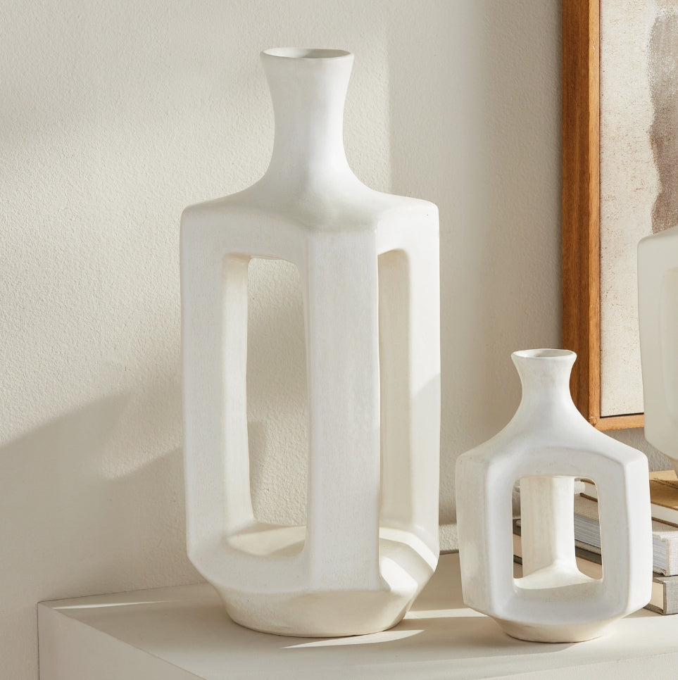 RUMIE A LA CART - Home Decor - WHITE Structural Modern Organic small vase