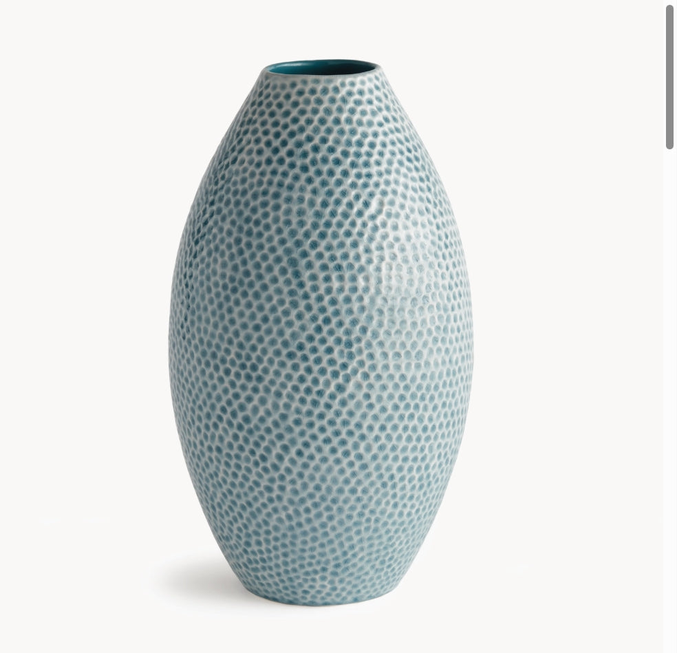 RUMIE A LA CARTE - Home Decor - Tall Coastal Blue Stone Textured Vase