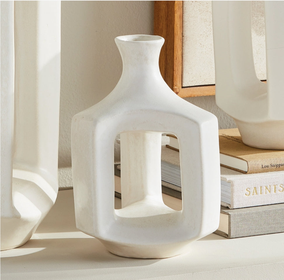 RUMIE A LA CART - Home Decor - WHITE Structural Modern Organic small vase