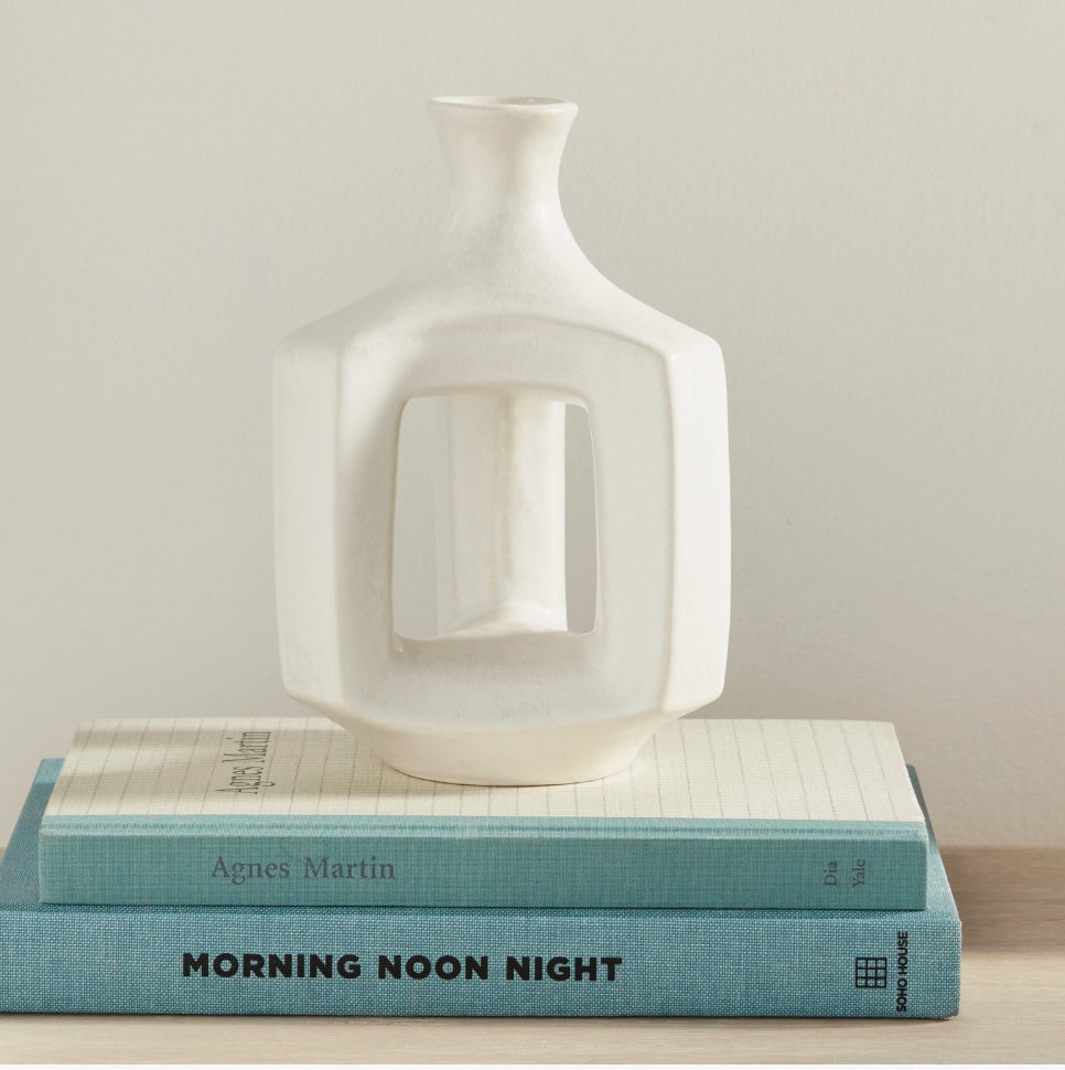 RUMIE A LA CART - Home Decor - WHITE Structural Modern Organic small vase