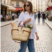 SKIN LIKE BUTTER & CO ~ LIFESTYLE - Moroccan Hand Made Raffia and Suede Resort Tote