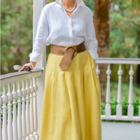 SKIN LIKE BUTTER & CO ~ LIFESTYLE - EASY ELEGANCE LINEN MAXI SKIRT