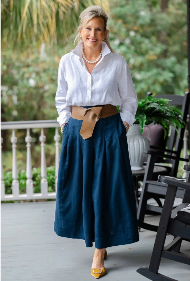 SKIN LIKE BUTTER & CO ~ LIFESTYLE - EASY ELEGANCE LINEN MAXI SKIRT