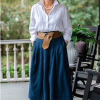 SKIN LIKE BUTTER & CO ~ LIFESTYLE - EASY ELEGANCE LINEN MAXI SKIRT