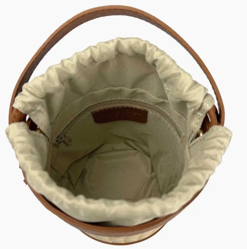 SKIN LIKE BUTTER & CO ~ LIFESTYLE - Italian Made Bamboo and Leather Resort Bucket Bag