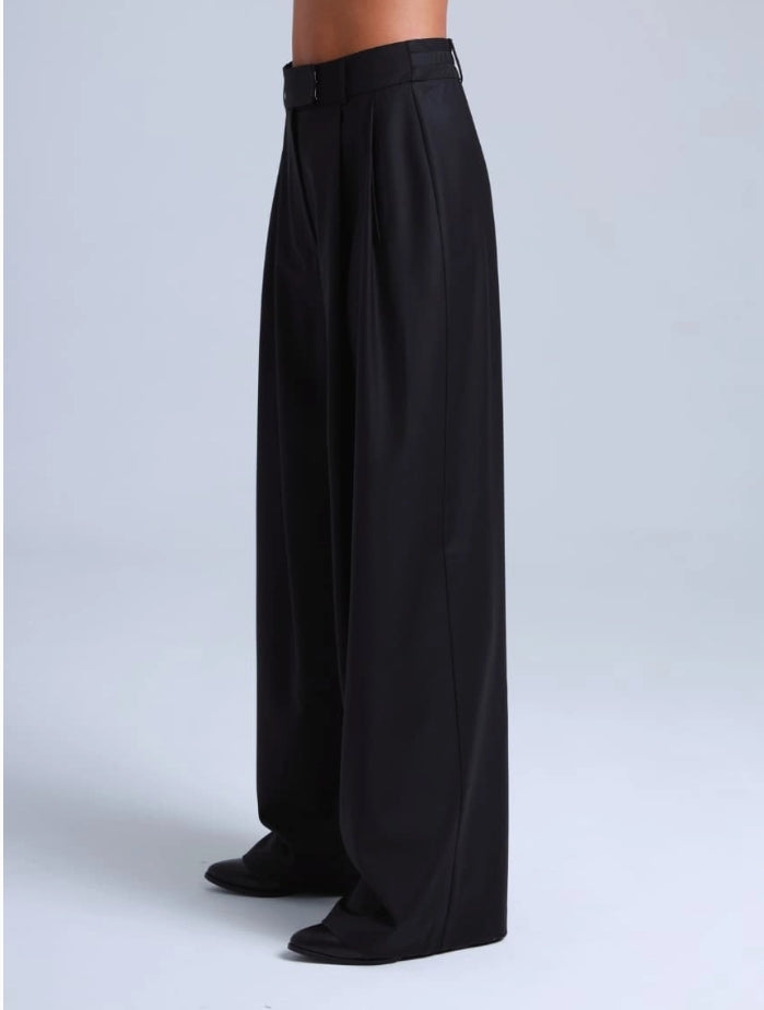 LIFESTYLE - EASY ELEGANCE Essential Black Wool Wide Leg pants