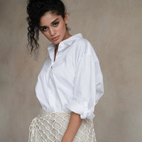 SKIN LIKE BUTTER & CO ~ LIFESTYLE - EASY ELEGANCE White cotton button down boyfriend shirt