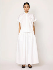 SKIN LIKE BUTTER & CO ~ LIFESTYLE - EASY ELEGANCE white cotton poplin short sleeve shirt