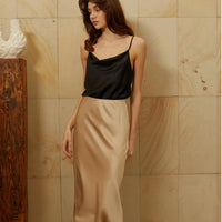 SKIN LIKE BUTTER & CO ~ LIFESTYLE - EASY ELEGANCE Essential Black and Cream Silk Skirt