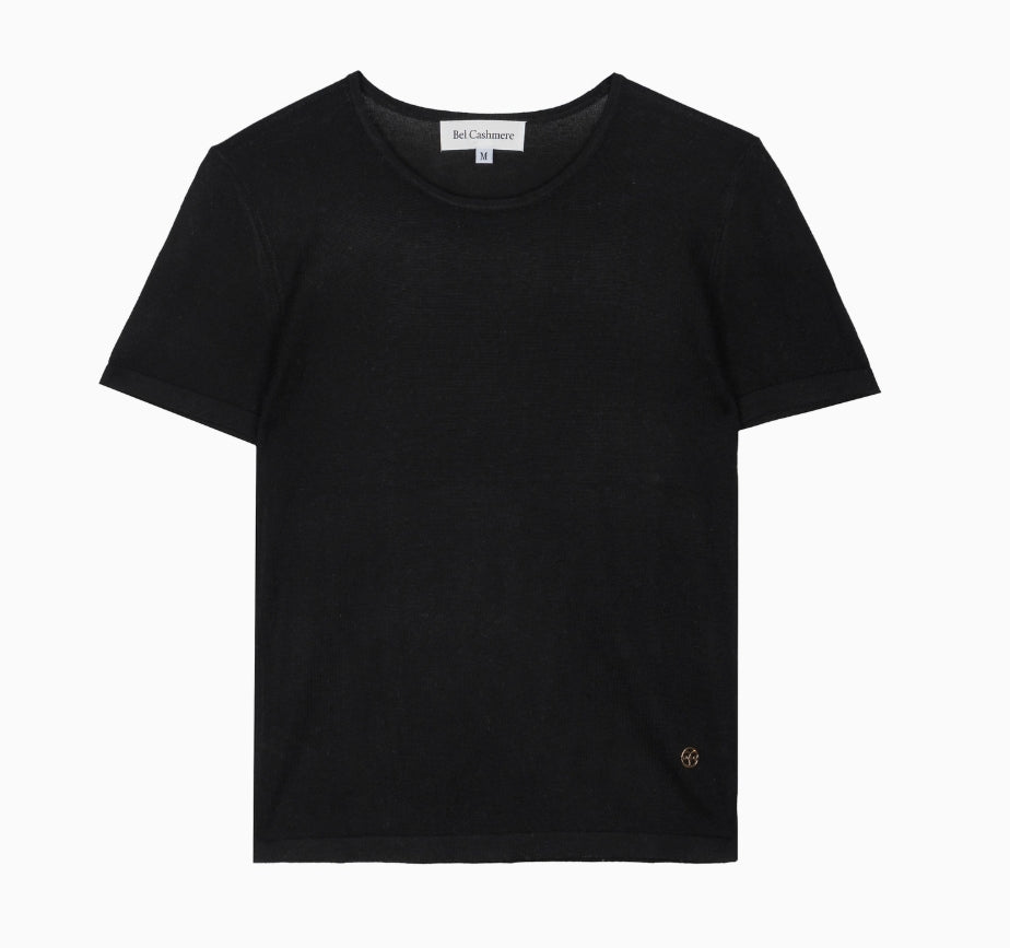 SKIN LIKE BUTTER & CO ~ LIFESTYLE - EASY ELEGANCE Essential Black Silk Cashmere T-Shirt