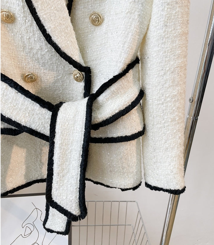 SKIN LIKE BUTTER & CO ~ LIFESTYLE - EASY ELEGANCE Essential Cream and Black Tweed Short Set