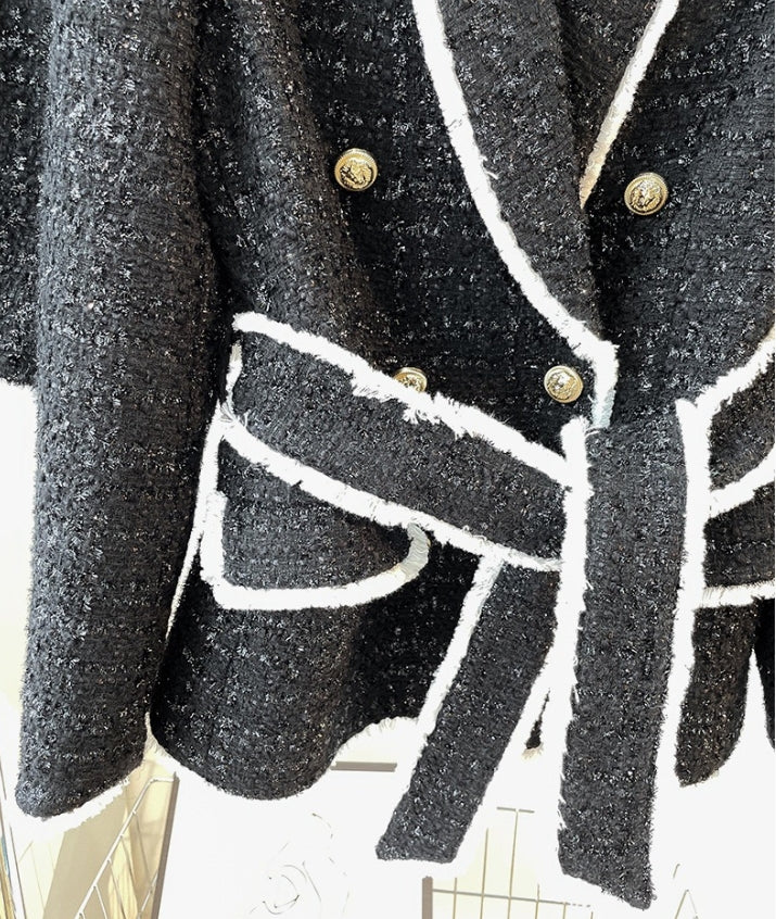 SKIN LIKE BUTTER & CO ~ LIFESTYLE - EASY ELEGANCE Essential Cream and Black Tweed Short Set