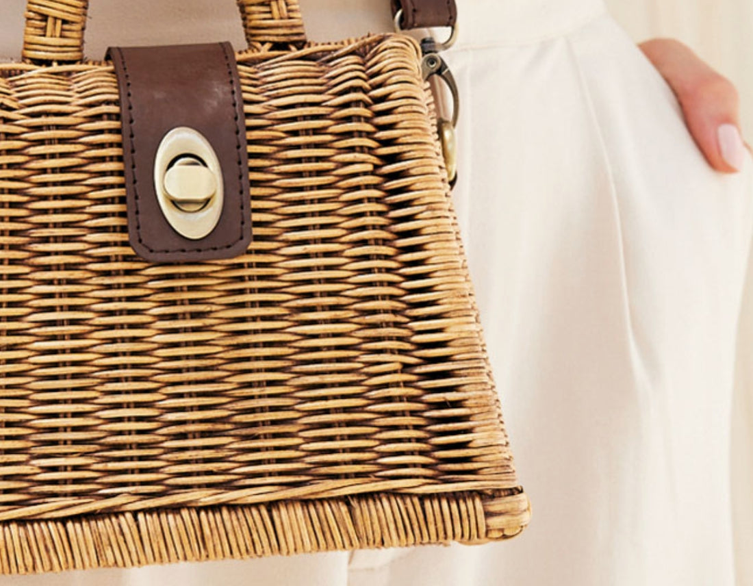 SKIN LIKE BUTTER & CO ~ LIFESTYLE - Rattan and Leather Resort Crossbody by the Winding Road
