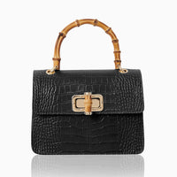 SKIN LIKE BUTTER & CO ~ LIFESTYLE - Bamboo Top Handle Croc leather cross body bag