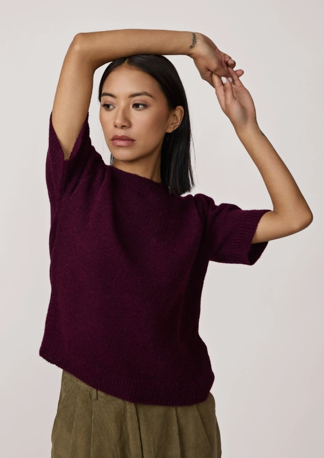 SKIN LIKE BUTTER & CO ~ LIFESTYLE - EASY ELEGANCE- Burgundy Alpaca Sweater