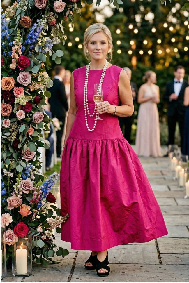 SKIN LIKE BUTTER & CO ~ LIFESTYLE - EASY ELEGANCE taffeta drop waist shirt dress