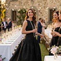 SKIN LIKE BUTTER & CO ~ LIFESTYLE - EASY ELEGANCE taffeta drop waist shirt dress