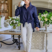 SKIN LIKE BUTTER & CO ~ LIFESTYLE - EASY ELEGANCE white linen oversized boyfriend shirt